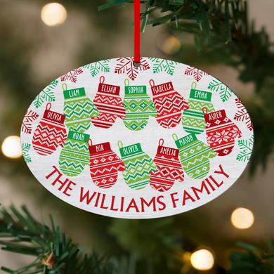 Cozy Mittens Personalized Oval Ornament