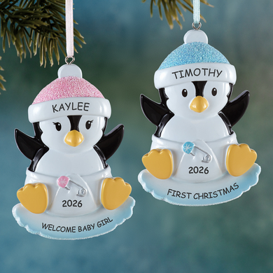 Baby Penguin Personalized Keepsake Ornament