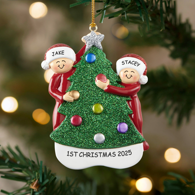 Family Tree-Decorating Personalized Holiday Ornament