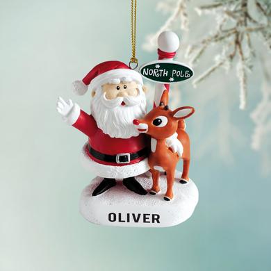 Santa and Rudolph the Red-Nosed Reindeer® Ornament with Letter