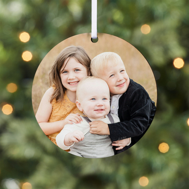 Cherished Memories Personalized Photo Circle Ornament