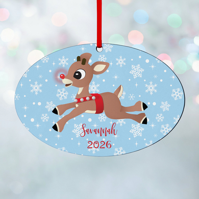 Rudolph® Snowflake Oval Ornament