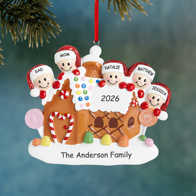 Gingerbread Home Family Personalized Ornament