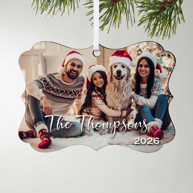 Cherished Moment Personalized Photo Scroll Ornament