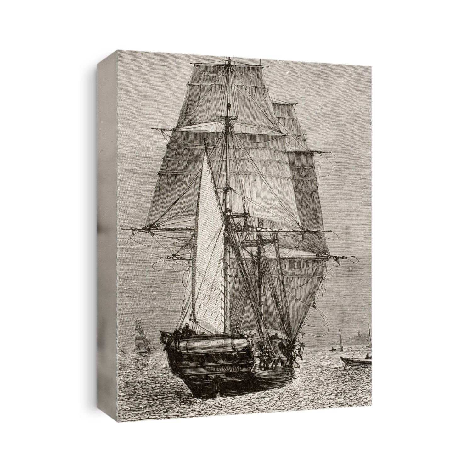The Brig Hms Beagle From Journal Of Researches By Charles Darwin Published By Nelson & Sons 1890