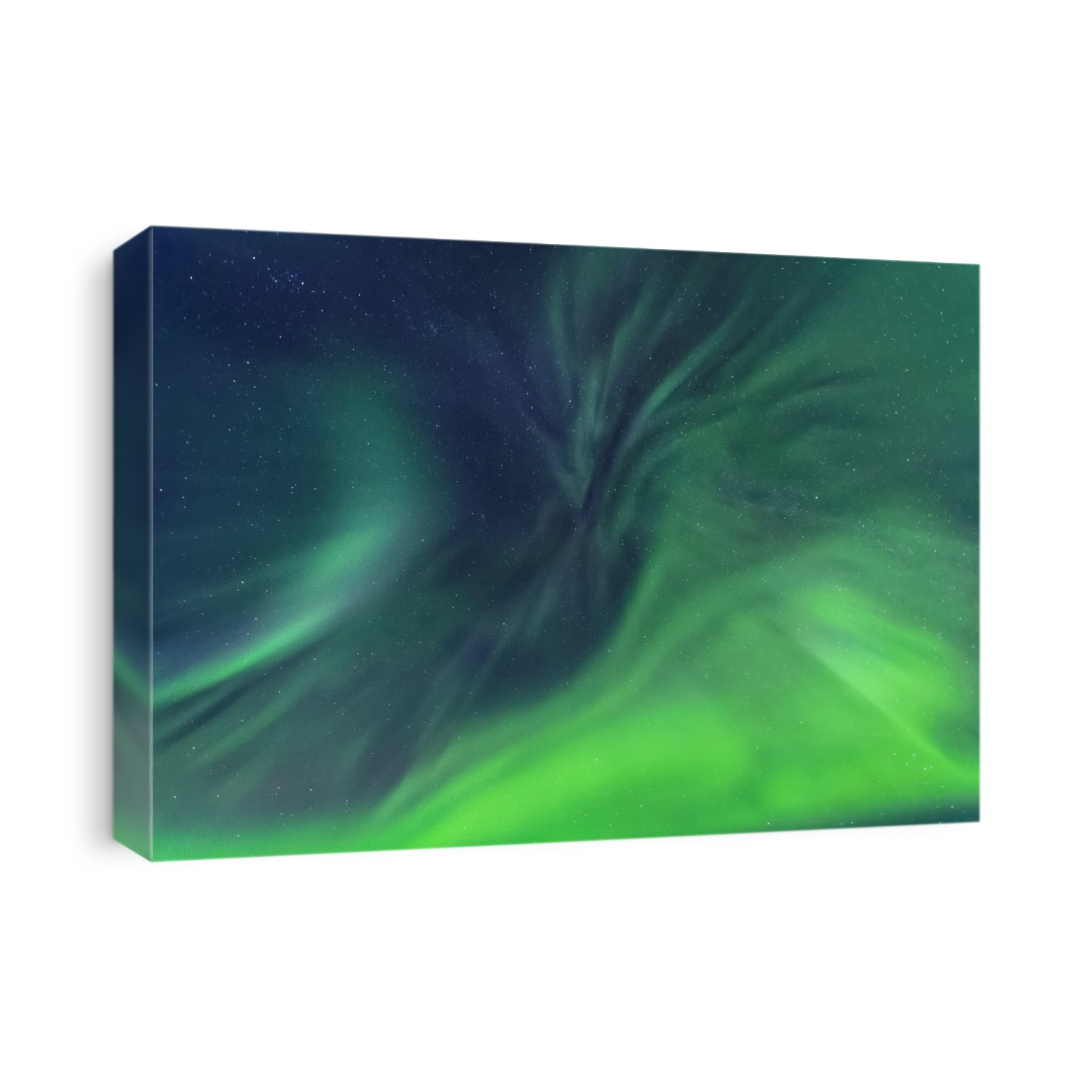 Bright green aurora corona above the sky, Birch Lake, Interior Alaska; Fairbanks, Alaska, United States of America