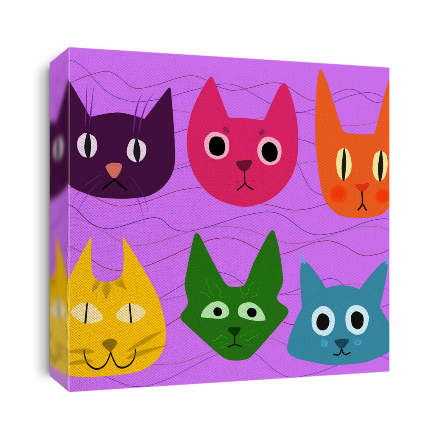 
Background with cute and colorful cats