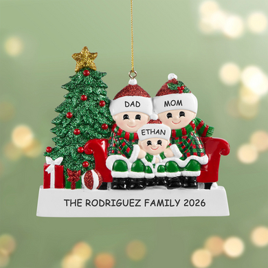 Cozy Family Gathering Personalized Ornament