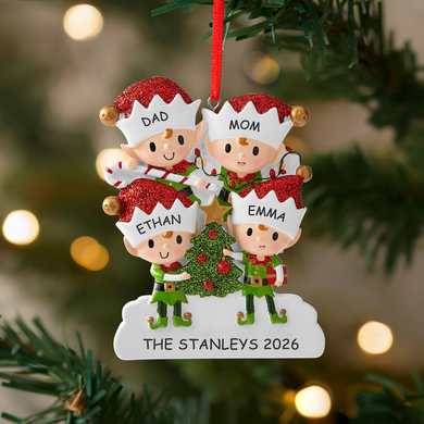 Enchanted Elf Family Personalized Ornament