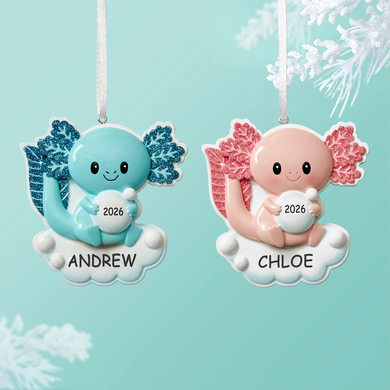 Adorable Axolotl Christmas Personalized Ornament