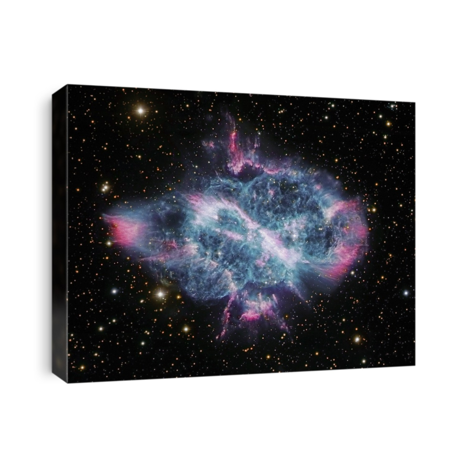 Planetary nebula NGC 5189, Hubble Space Telescope image. NGC 5189 lies 1800 light years from Earth in the constellation Musca. It is thought a binary star system at the heart of the nebula is causing the chaotic appearance of the planetary nebula.