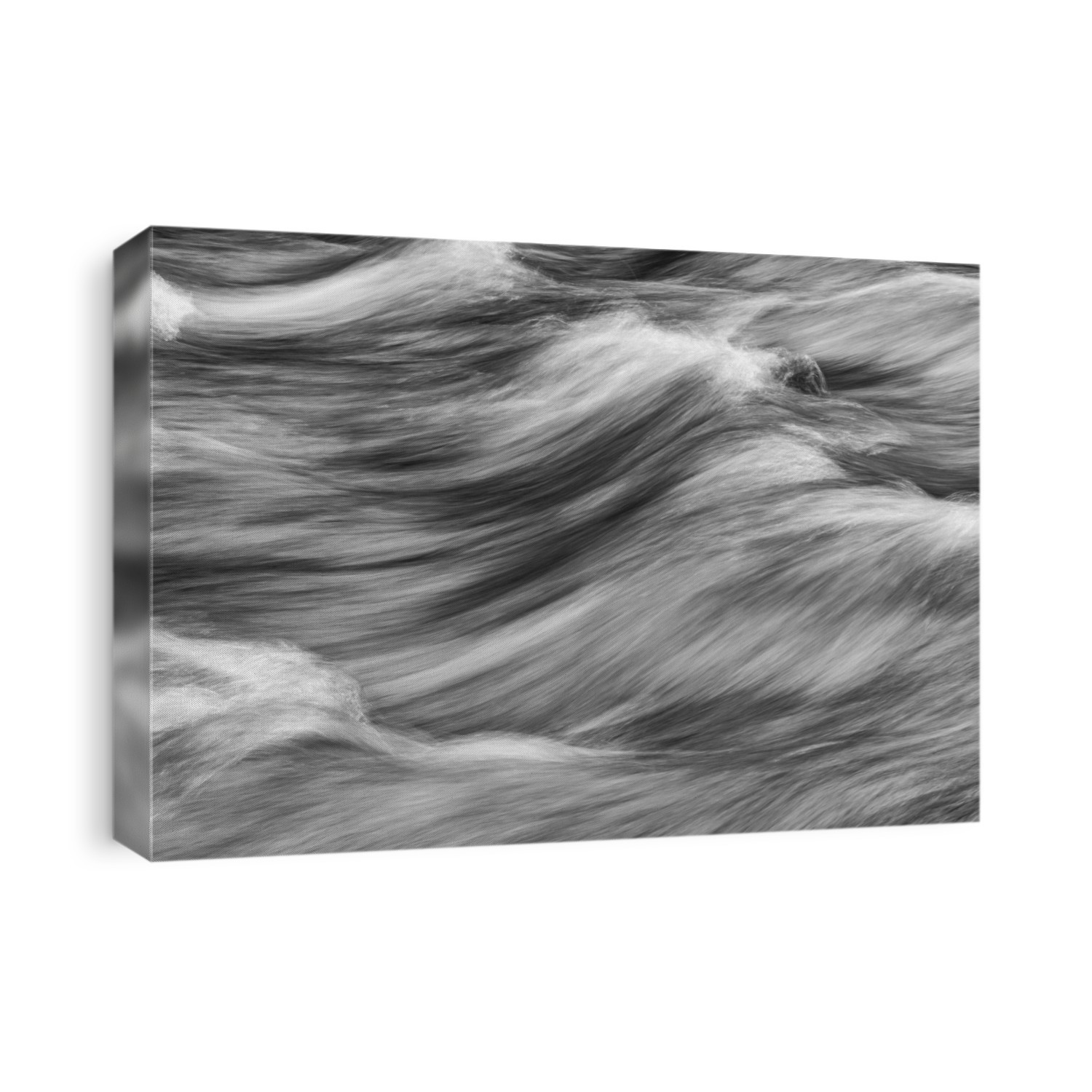 Image of water flowing in a long exposure in the Klondike River; Dawson City, Yukon, Canada