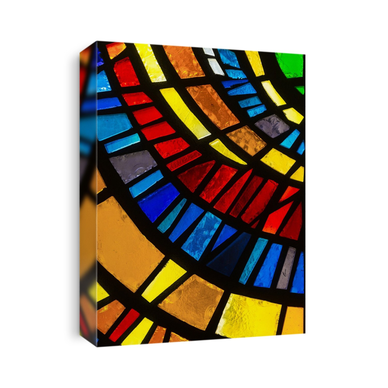 Stained glass window. Close-up of part of a stained glass window in a church.