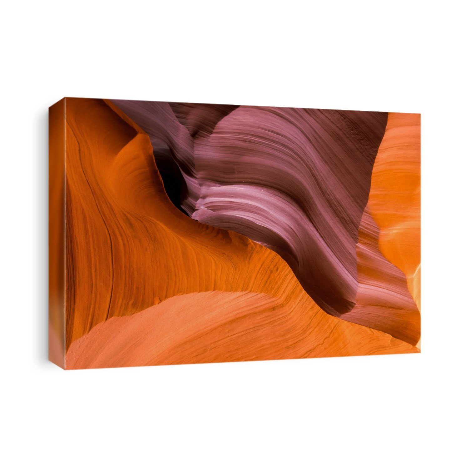 Wavy, abstract patterns in the colorful sandstone rock in Upper Antelope Canyon; Antelope Canyon, Arizona, United States of America