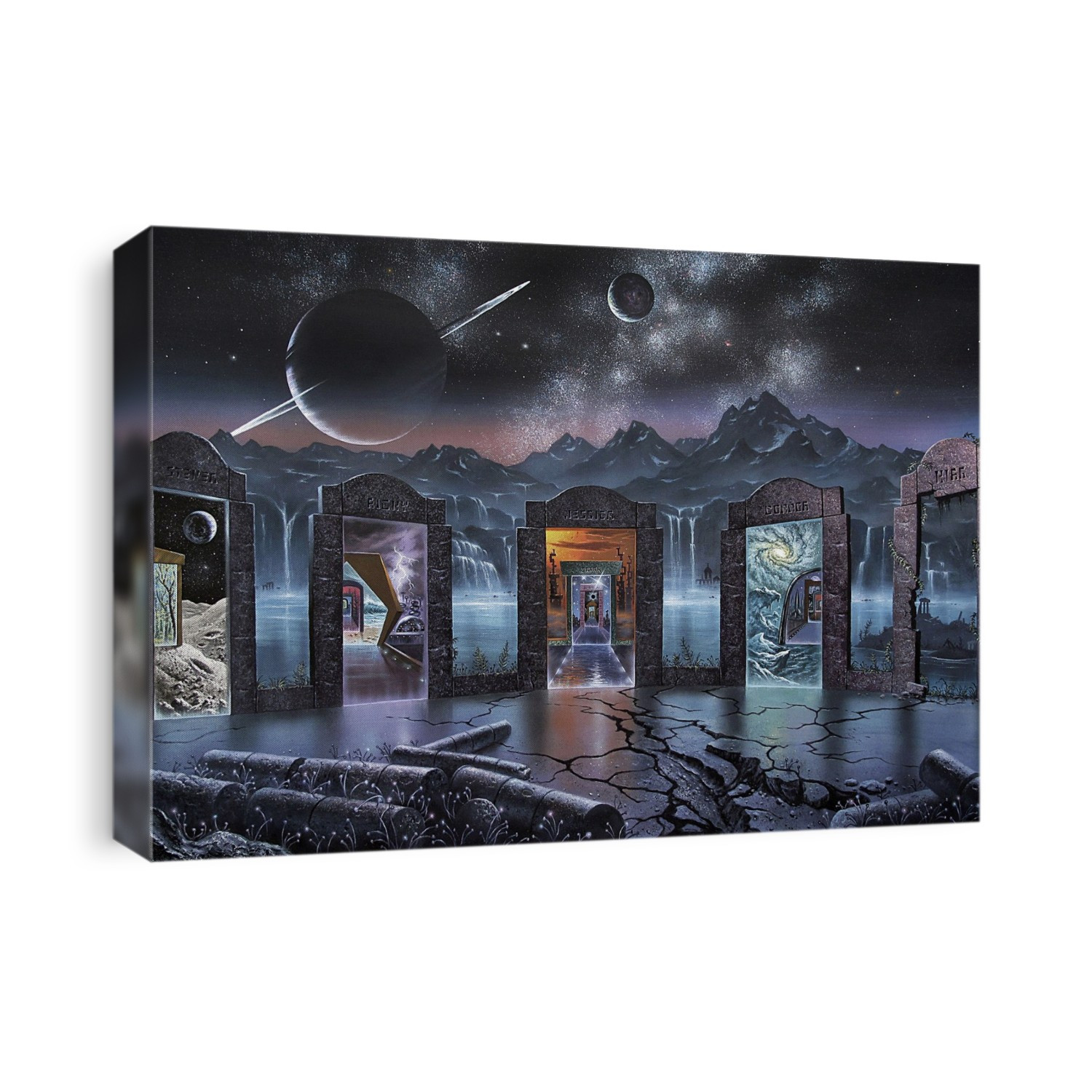 Portals to alternate universes, computer artwork.