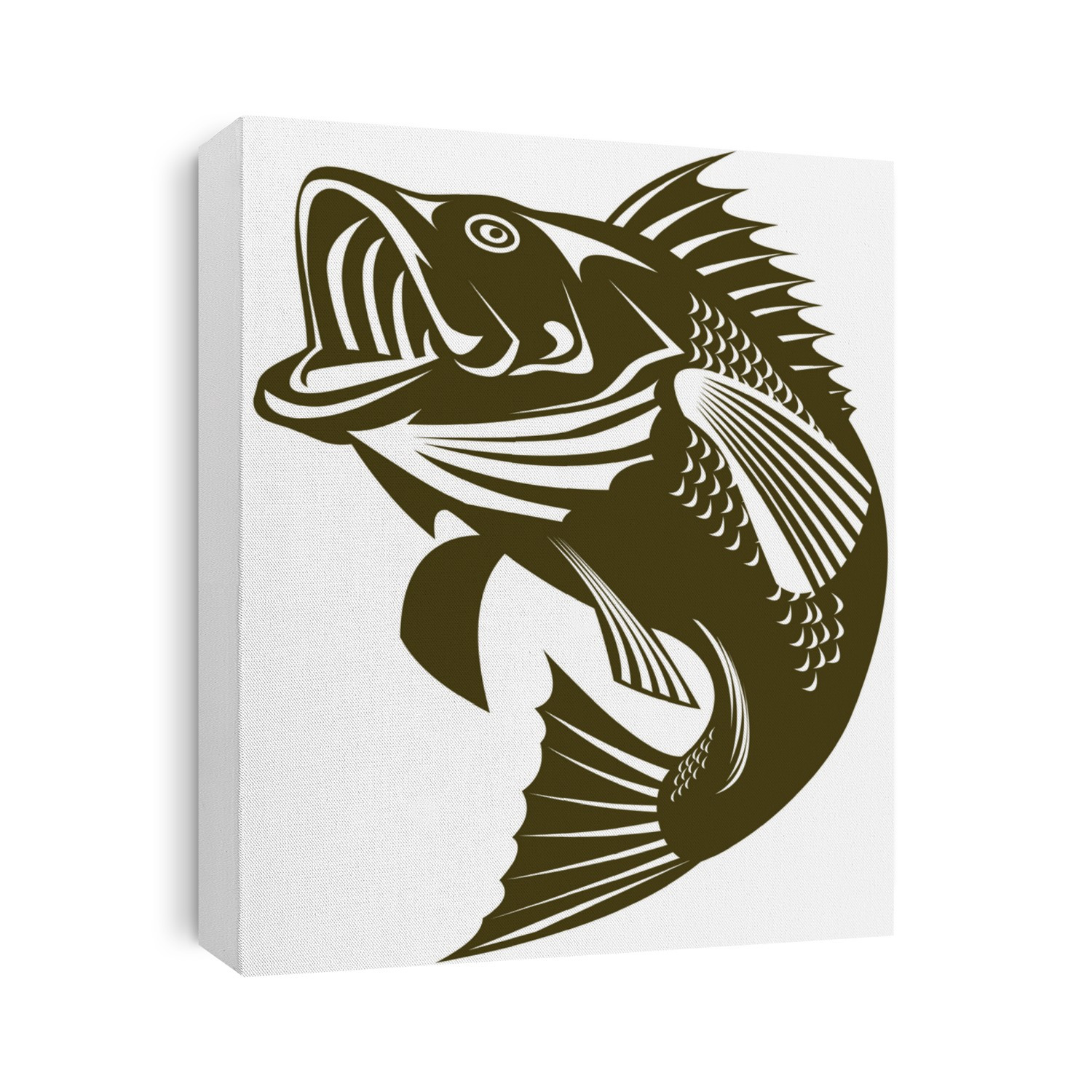 Sea bass jumping