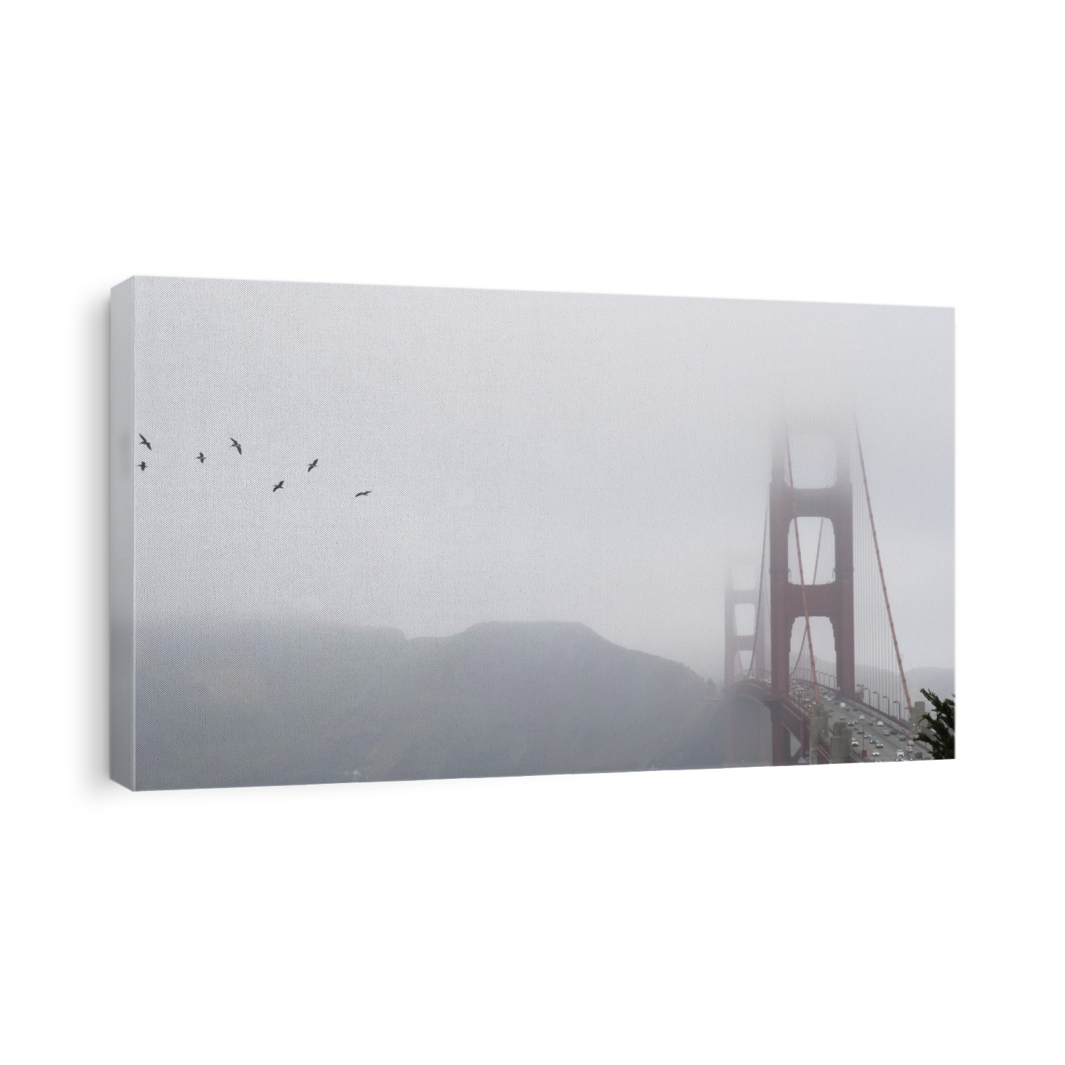 Golden Gate Bridge on a cloudy day; San Francisco, California, United States of America