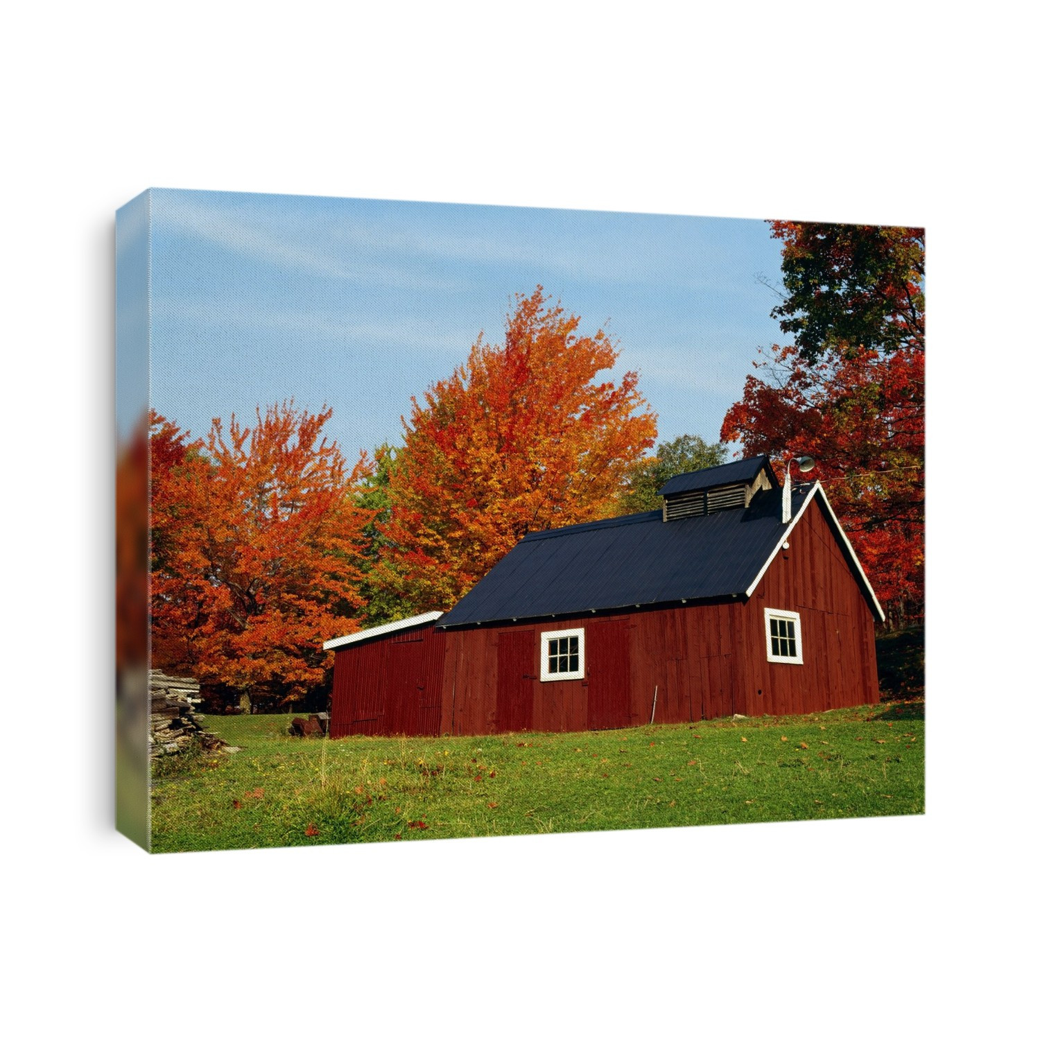 Sugar House With Fall Trees