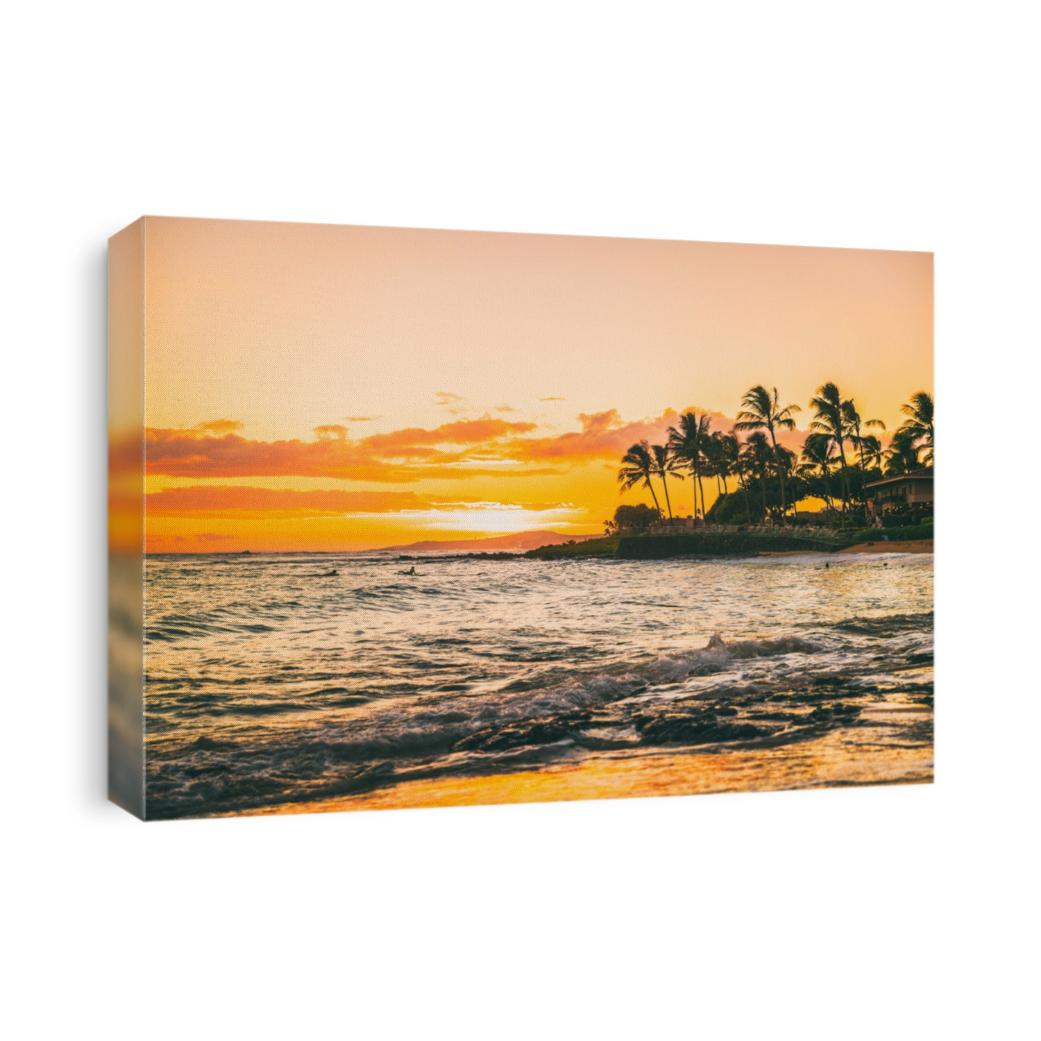 Hawaii beach sunset summer paradise vacation landscape.