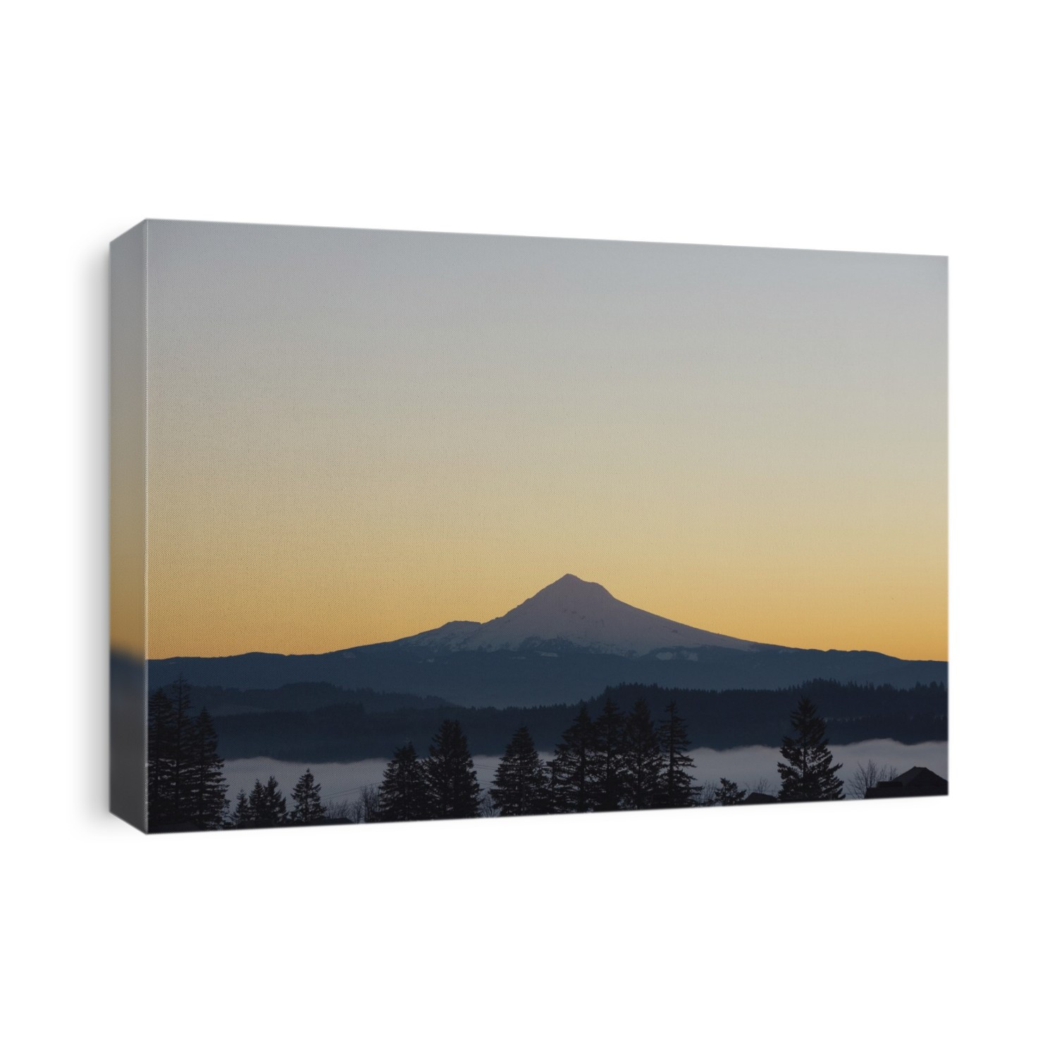 Silhouette Of Mountain Peak At Sunrise