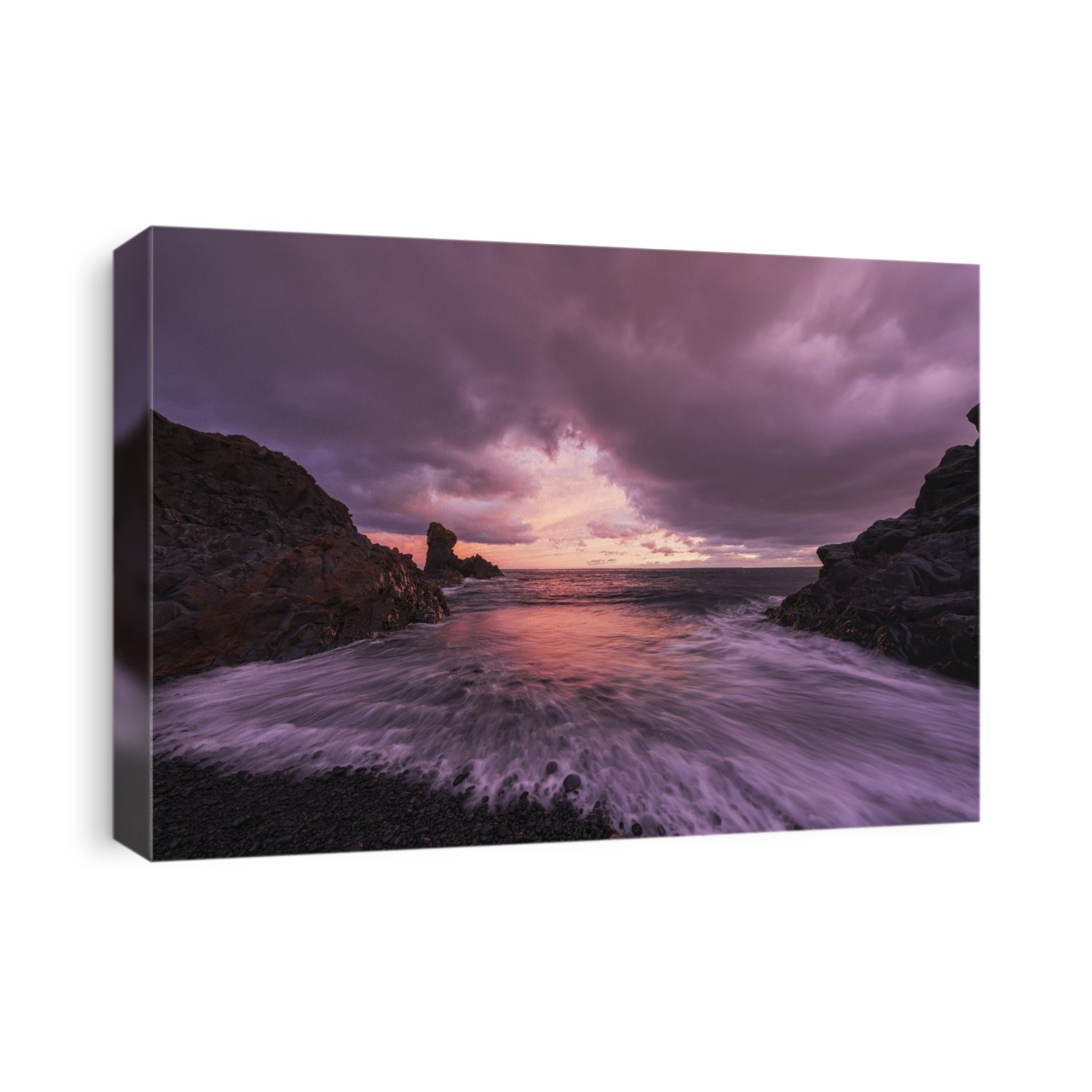 Sunset Over The Beach Called Djupalonsandur Which On The Western Tip Of The Snaefellsness Peninsula; Iceland