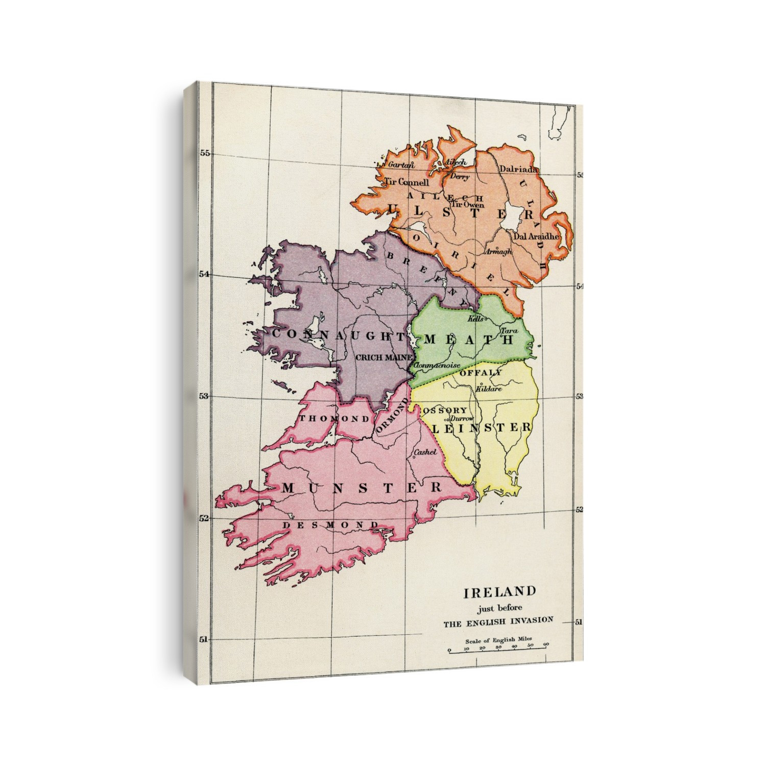 Map Of Ireland Just Before The English Invasion, 1588 To 1610. From The Book Short History Of The English People By J.R. Green, Published London 1893.