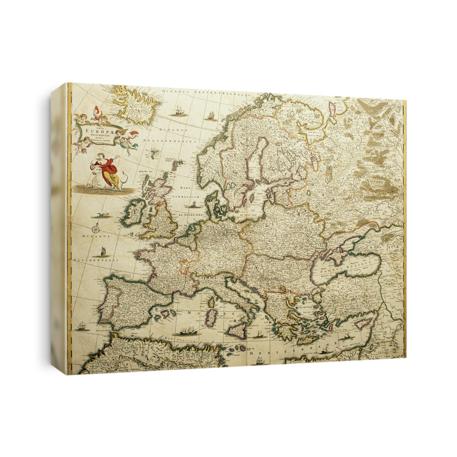 Map of Europe. This is taken from the World Atlas of Frederick de Wit, dated 1689. The coastline of continental Europe is remarkably accurate, although some of the islands are slightly mis- shapen. Note also that the political shape of Europe, especially in the east, is very different to that of today.