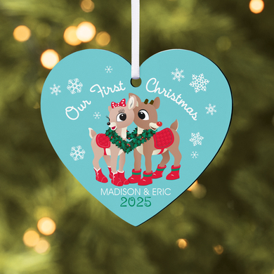 Rudolph® Our First Christmas Couple Heart Ornament