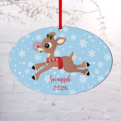 Rudolph® Snowflake Oval Ornament