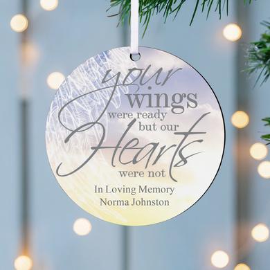 Memorial Wings Round Ornament