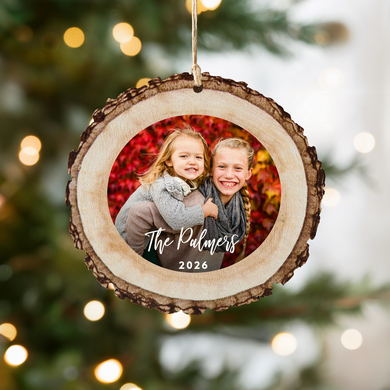 Keepsake Photo Rustic Wood Ornament