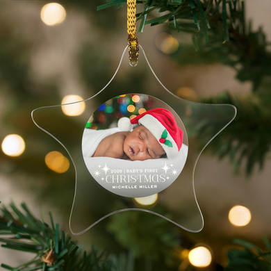 Baby's First Christmas Photo Star Ornament