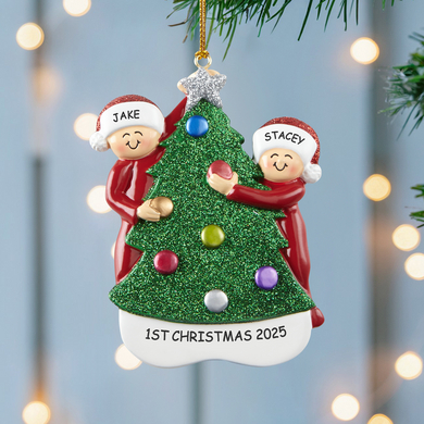 Family Decorating the Tree Ornament