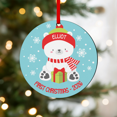 Baby Polar Bear Round Ornament