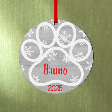 Best Friend Paw Print Round Ornament