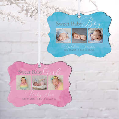 Sweet Baby Photo Scroll Ornament