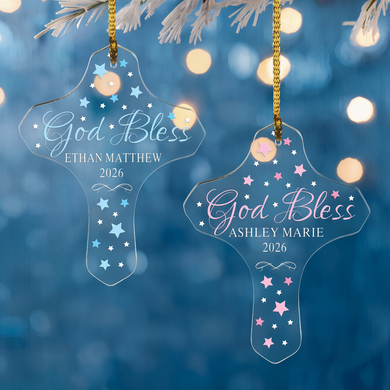 God Bless Cross Ornament