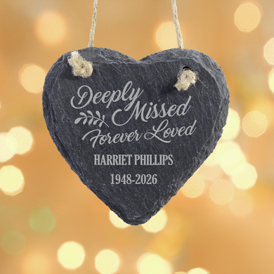 Forever Loved Slate Heart Ornament