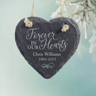 Always and Forever Memorial Heart Slate Ornament