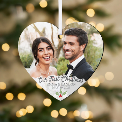 Our First Christmas Photo Heart Ornament