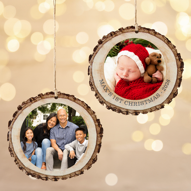 Picture-Perfect Photo Rustic Wood Round Ornament