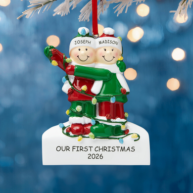 Tangled in Lights Couple Ornament