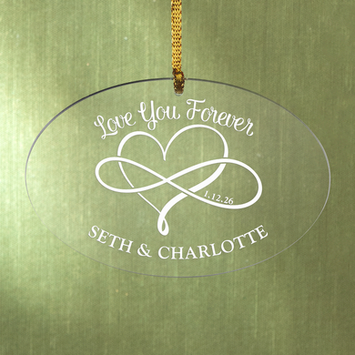 Love You Forever Oval Ornament