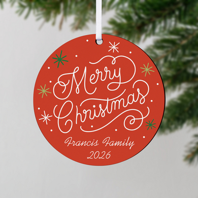 Merry Christmas Round Ornament