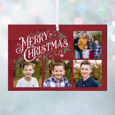 Vintage Christmas Photo Rectangle Ornament