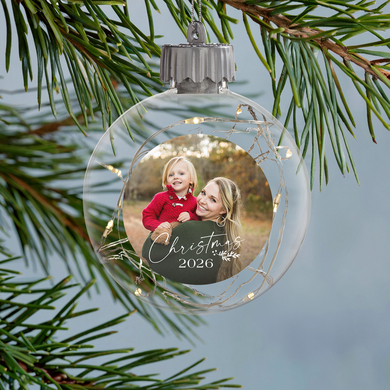 Tis the Season Photo Fairy Lights Ornament
