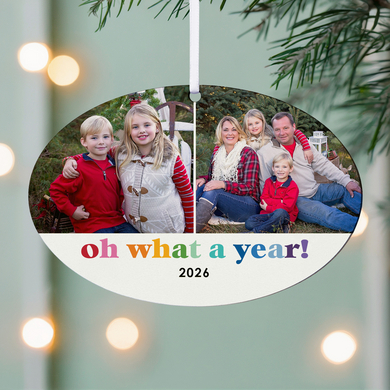 Oh What A Year Photo Oval Ornament