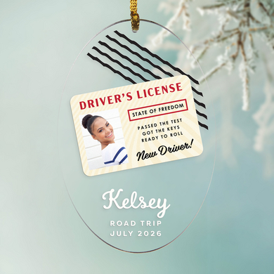 New Driver! Photo Oval Ornament