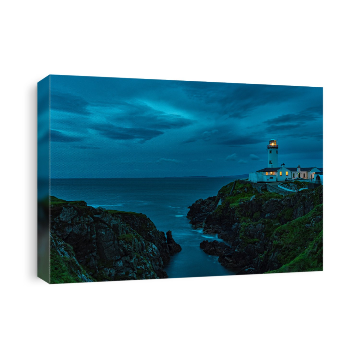Fanad lighthouse at night in Ireland during the summer