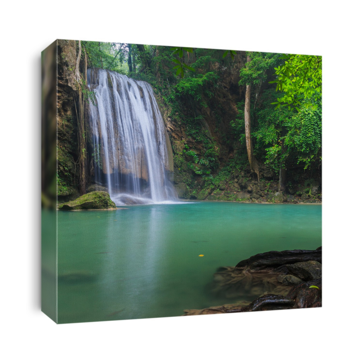 Waterfall (erawan waterfall) in kanchanaburi of Thailand 